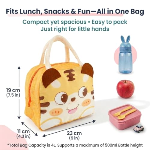Image of Zibuyu Insulated Lunch Bag for Kids Girls & Boys, 4L Tiger Tiffin Bag