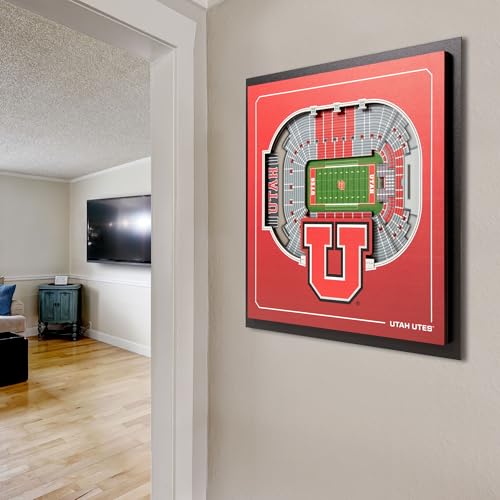 Image of YouTheFan Officially-licensed NCAA Stadium Series 3D Wall Art - multi-layer team stadium replica, detailed sports fan gift, indoor decor