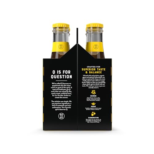 Image of Q MIXERS Tonic Water, Premium Cocktail Mixer Made with Real Ingredients, 6.7 Fl Oz Bottles (Pack of 4)