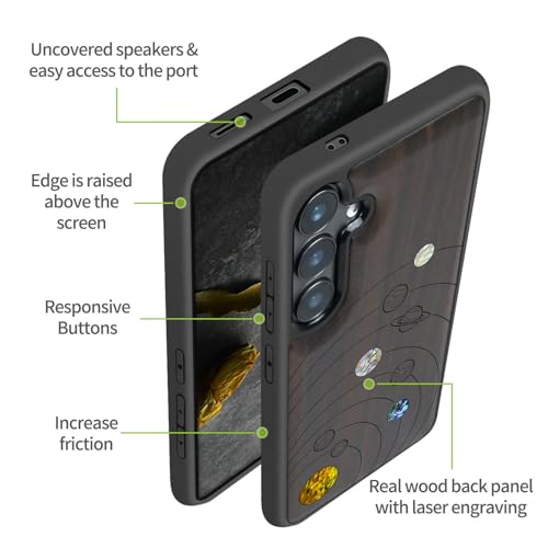 Coque unique Galaxy S25 bois cadeau idéal astronomie