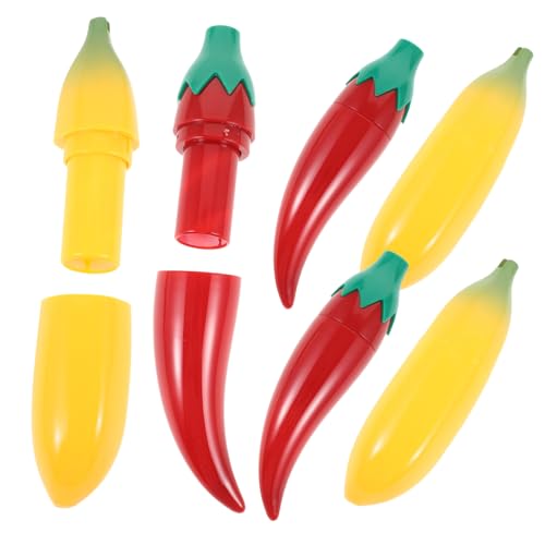ARTSEWPLY 6Pcs DIY Simulation Fruits Shape Needle Storage Box Mini Tool Containers for Sewing Supplies Banana Pepper Style Cute Fruit Design for Organizing Needles