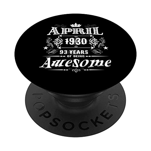 Regalos de cumpleaños 93 años de estilo vintage de abril de 1930 PopSockets PopGrip Intercambiable