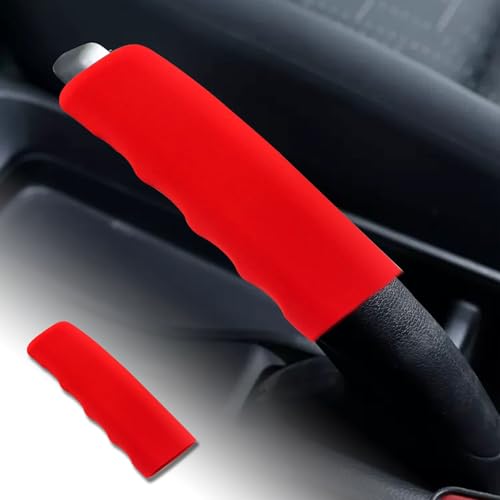 RGOAANC Car Handbrake Cover, Brake Handle Cover, Waved Shaped Parking Brake Lever Decorative Protector, Anti-Slip Silicone Auto Hand Brake Comfortable Handle Grip Cover Universal for Car Truck SUV