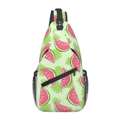 Summer Watermelon Sling Backpack Unisex Crossbody Chest Bag Shoulder Chest Bag For Women Men Hiking Travel