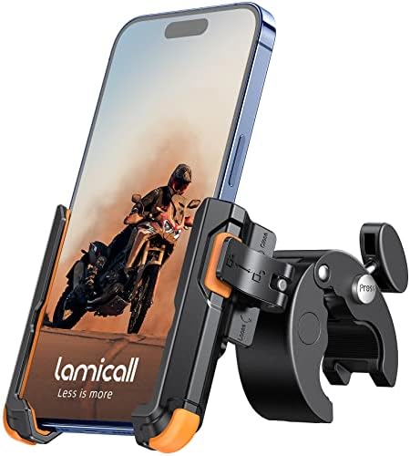Lamicall Handyhalterung Motorrad, Handyhalter Fahrrad Lenker Halter | [1s Schnellspanner] Universal Handy Fahrradhalterung für Dreharbeiten für iPhone 18 17 16 15 Pro Max Duo, 4-7