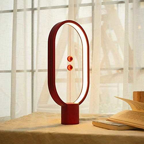 ALLOCACOC Heng Balance lamp - Ellipse Magnetic mid-air Switch USB Powered LED lamp, Warm Eye-Care LED Lamp, Night Lamp, Table Lamp, Decoration for Bedroom, Living Room, Dining Room and Office (Black)