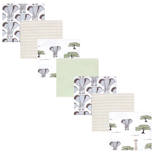 Hudson Baby Cotton Flannel Receiving Blankets 7-Pack Bundle, Wild Safari Adventures, One Size
