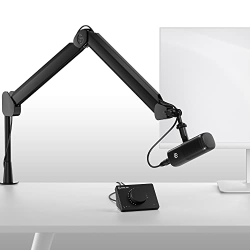 Bundle completo Elgato microfono XLR - microfono dinamico, braccio snodabile, cavo XLR, interfaccia USB, software di mixaggio gratis per streaming, podcasting, registrazione vocale, kit audio, PC/Mac