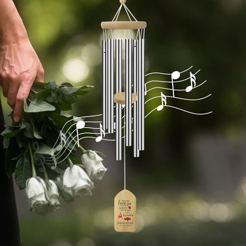 Image of ASTARIN Personalized Wind Chimes for Outside Deep Tone,Customized Windchime Outdoors, Chimes for Outdoors,Sympathy Wind Chimes Memorial for Mom Dad