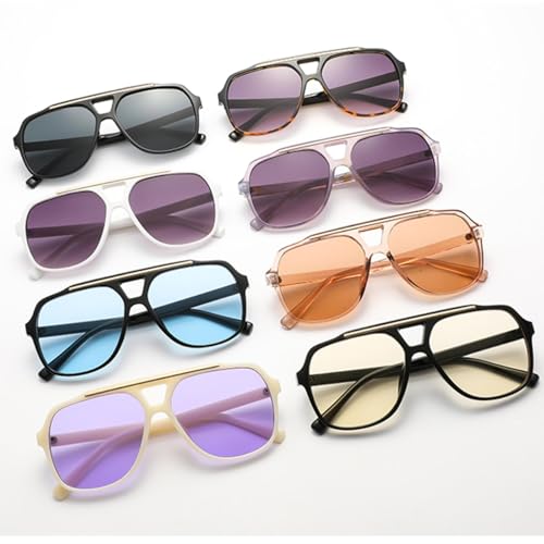 Fashion Minimalist Piece Sunshade Sun Glasses Retro Double Beam Eyeglasses Uv Protection Female2