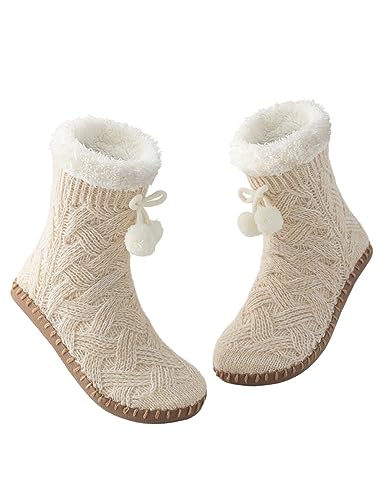 Calcetines cálidos para mujer con forro suave y suela antideslizante Vihir de invierno
