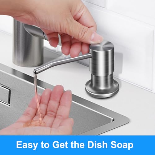 Image of Soap Dispenser Kitchen Sink, Sink Soap Dispenser, 47 inch Extension Tube kit, Dish Soap Dispenser Pump, No Need More Refills (Brushed Nickel)