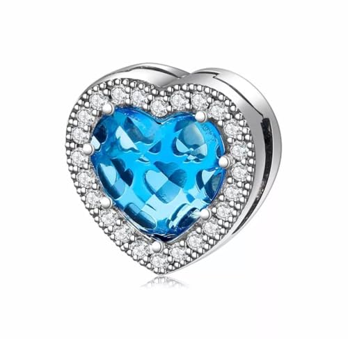 Plata de ley 925 en este abalorio de clip corazón azul para joyería Reflections