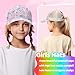 Yseoul Girls Glitter Baseball Cap Criss Cross Hat, Girl Ponytail Hat - Kids Baseball Cap with High Bun Messy Ponytail (Ages 5-15)