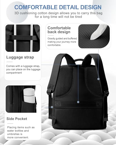 Image of Handcuffs Travel Backpack for Men & Women Water Resistant Cabin Bag with Laptop Compartment Shoe Pouch & Multiple Organiser Pockets | Carry On Luggage | Casual Daypack