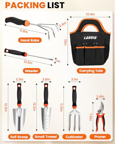 Garden Tool Set, 7 Piece Stainless Steel Gardening Tools Set - Image 2