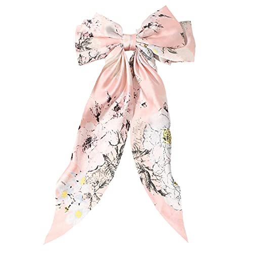 Barrette à cheveux pour femme - Nœud - Grand nœud papillon - Ruban en satin - Barrette à cheveux élégante - Pour filles et femmes Cover