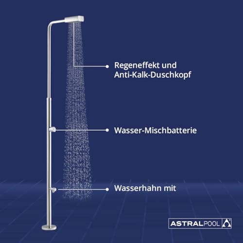 Edelstahl Gartendusche Lordsworld Astralpool 52718 Angel mit Waschbecken