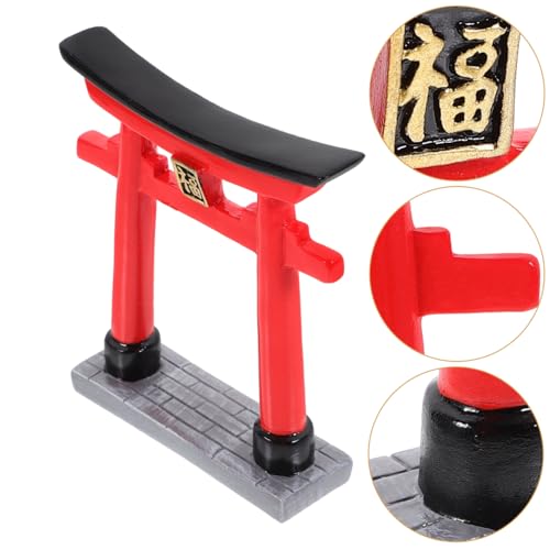 Image of POPETPOP Torii Sculpture Aquarium Decor 4.33In Japanese Fish Tank Ornament Zen Garden Miniature Shinto Shrine for Fish Play and Home Decoration