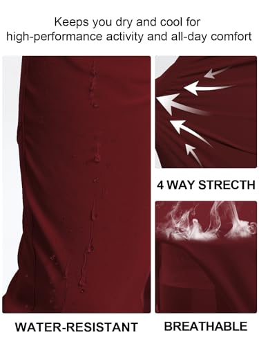 Image of Men's Lightweight Hiking Pants Elastic Waist Water Resistant Quick-Dry Sweatpants for Running Traveling Outdoor Work