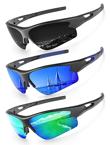 Image of KALIYADI Sports Sunglasses for Men, Polarized Sun Glasses for Men Women Youth Baseball Softball with UV Protection