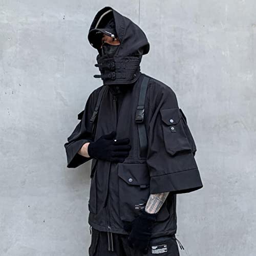 XYXIONGMAO Men's Gothic Streetwear Windbreaker Techwear Functional Cyberpunk Jacket Hooded Tactical Zipper Bomber Jackets4