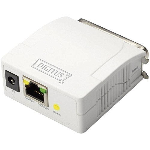 Digitus DN13001 Print Server di Rete con Una Porta Rj45 10/100 Mbps per Stampanti Centronics Parallele 36 Poli