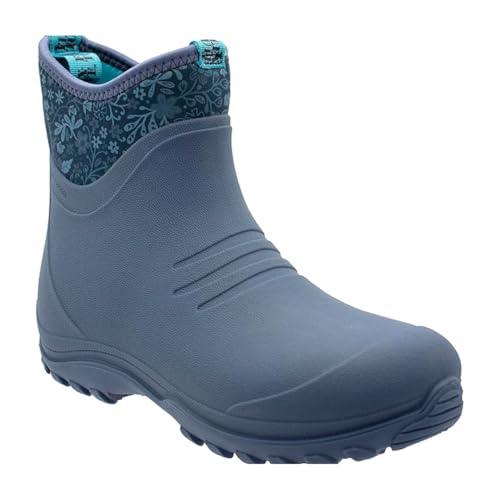 Northside Women's Ponderosa Waterproof Insulated Rubber Rain Boots | Neoprene & Flex-Tuff | Traction Sole for Mud, Snow & Cold Weather | Durable, Comfortable & Stylish Weatherproof - Navy/Teal, 8