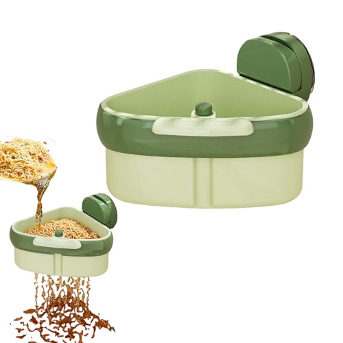 Jelaqmot Suction Cup Sink Corner Rack,Triangle Sink Corner Storage Rack With Suction Cups,Strong Grip For Sponges & Cleaning Tools, Easy To Install For Kitchen Bathroom Dishware (1pcs Green)