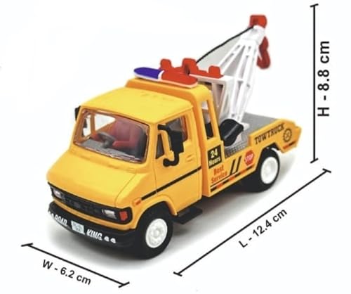 Image of PEEKOO Toys Toy Crane for Kids, TUF 07 Tow Truck Toy with Titable Boom and Pull & Retract Tow Hook, Pull Back Action - Multicolor