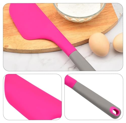 Image of Baskety Silicone Spatula Multipurpose Kitchen Baking Tool for Cake, Cream, Butter & Mixing Silicone Utensil (Dark Pink, Pack of 1)