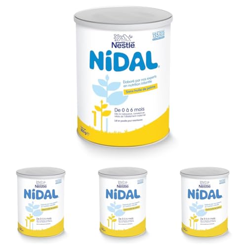 Nestlé - Nestlé Nidal 1 Lait bébé 1er âge en poudre de 0 à 6 mois - Boîte de 800g (Lot de 4)