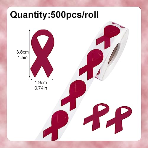 WANDIC Burgundy Ribbon Sticker - Image 2