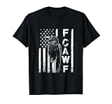 Funny F CAW F Crow with USA Flag T-Shirt, Men, Black, Large
