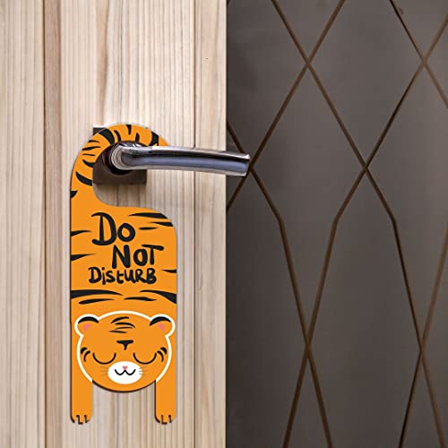 Image of CVANU Do Not Disturb Tiger Shaped Wooden Door Sign Hanger Size(24cm x 8.5cm) cv69