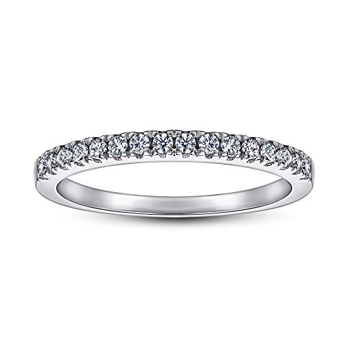 Blocaci 0.25CTW Moissanite Stackable Rings for Women Eternity Bands Wedding Band 925 Sterling Silver 10K 14K 18K Gold