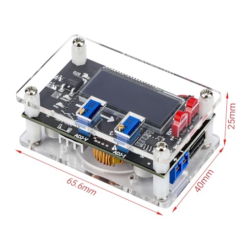 DROK DC Buck Module, Adjustable Buck Converter Step Down Voltage Regulator 6V-32V 30V 24V 12V to 1.5-32V 5V 5A LCD Power Supply Volt Reducer Transformer Module Board with USB Port Protective Case