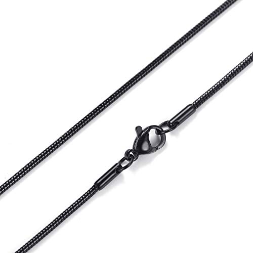 Moo&Lee Tungsten Carbide Black Bar Pendant Necklace For Men Stainless Steel Snake Chain #TOP5
