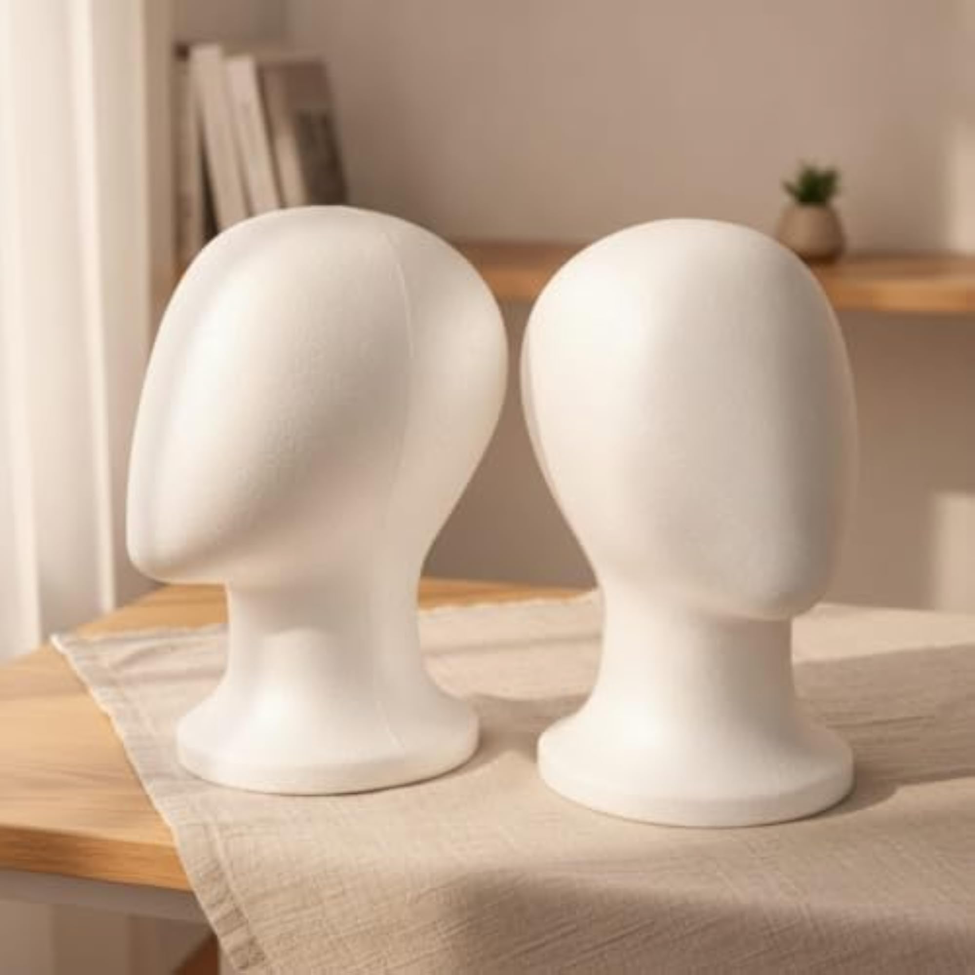 2 Pieces White Head Lightweight Hairpiece Head Model, 2-Pack