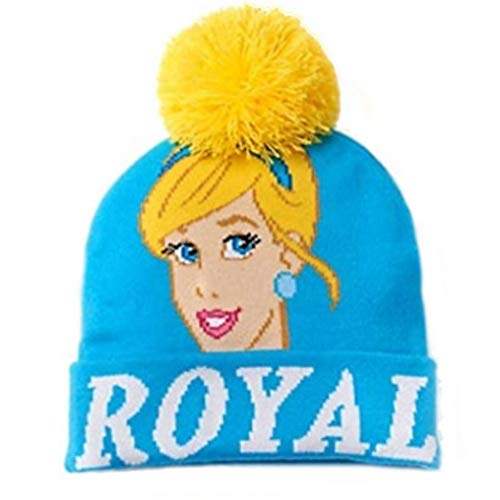 Bonnet Cendrillon Disney anti-froid pour fille | Chapeau hiver tricoté bleu ne pique pas