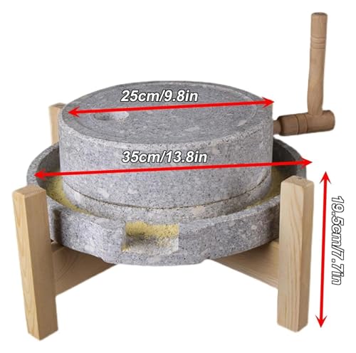 Moulin à main en granit 25 cm pour grains et farine fraîche