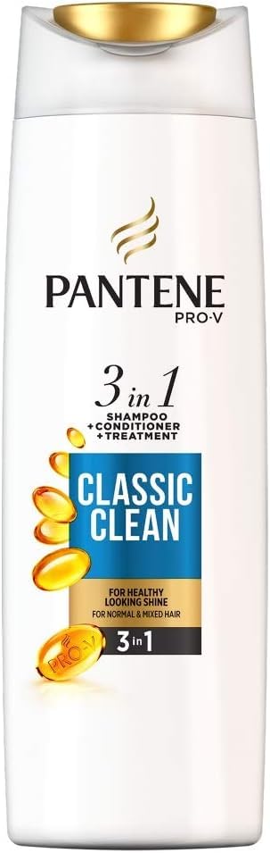 Pantene Pro-V Classic Clean 3-in-1 Shampoo Plus Conditioner, for Normal to Mixed Hair 250 ml, 250 ml (Pack of 1)