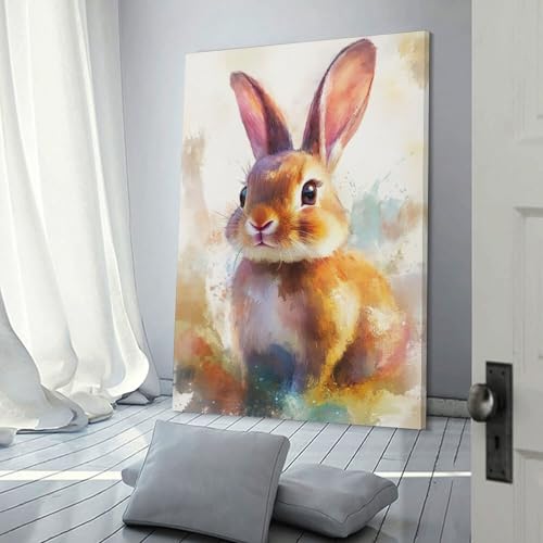 Tableaux muraux artistiques de lapins POLIUAWS impression sur toile de qualité
