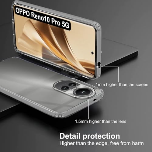 Image of Fashionury Crystal Clear Case for Oppo Reno 10 Pro 5G | Yellowing Resistance | Transparent TPU Silicone | Raised Camera Lips | Slim Transparent Cover