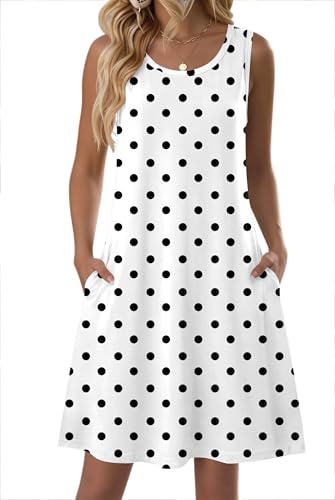 Image of Zeagoo Womens Summer Dress 2026 Sleeveless Casual A-Line Tshirt Sundresses