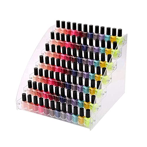 Waroomss Support de vernis à ongles, organisateur de vernis à ongles acrylique transparent universel Présentoir de vernis à ongles gain de place pouvant contenir jusqu'à 60 bouteilles (2/3/4/5/6/7 cou