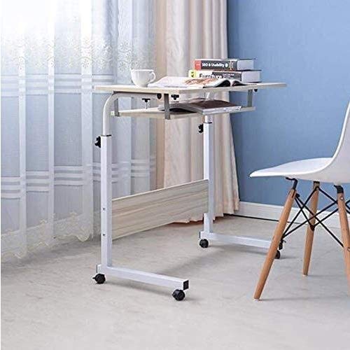 Anmmber Computer Desk Folding Tables,Laptop Stand Adjustable Computer Desk Wheels Portable Side Bed Sofa Hospital Reading Eating #TOP2