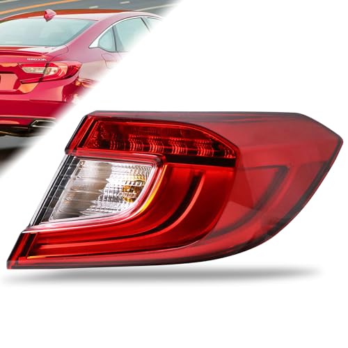 Lathsy Tail Light Assembly Compatible With 2018-2022 Honda Accord Sedan Outer Right Passenger Side LED Brake Talilight Replace 33550TVAA01