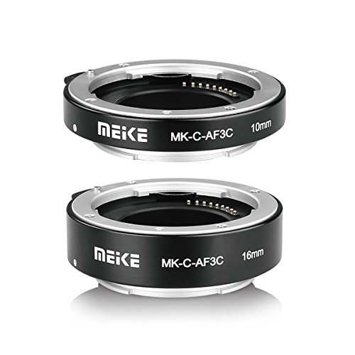 Meike Mk-C-Af3C-Black Auto Focus Macro Metal Extension Tube For Canon Eos -M Bayonet Mirrorless Camera(10Mm+16Mm Free Combination) Eos-M Eos-M2 Eos-M3 Etc #TOP1