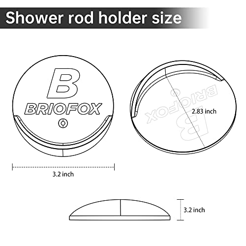BRIOFOX Shower Curtain Rod Holder 3M Adhesive | Heat Resistant | Waterproof | Max Load 60 lbs Shower Rod Retainer for Wall, 2 Pack, Bronze (Rod Not Included)